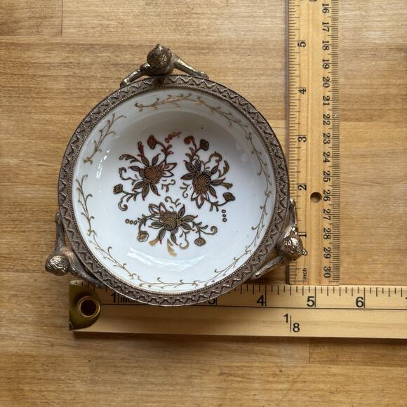 Vintage TAJ importing Co San Francisco Japan Candy Jewelry Dish Angel Stand - Picture 10 of 11